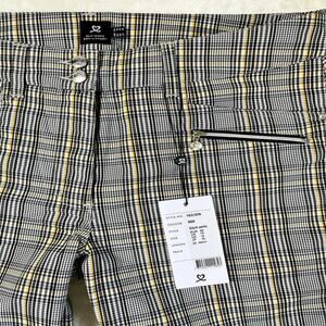NWT Daily Sports of Sweden Performance Golf Pants Women's US 10 Bumble Bee Plaid